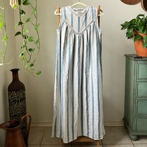DRA Los Angeles Maxi Cotton Blue & White Striped Dress